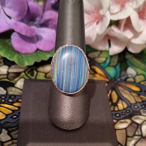 Rainbow Calsilica Ring - Size 8 3/4